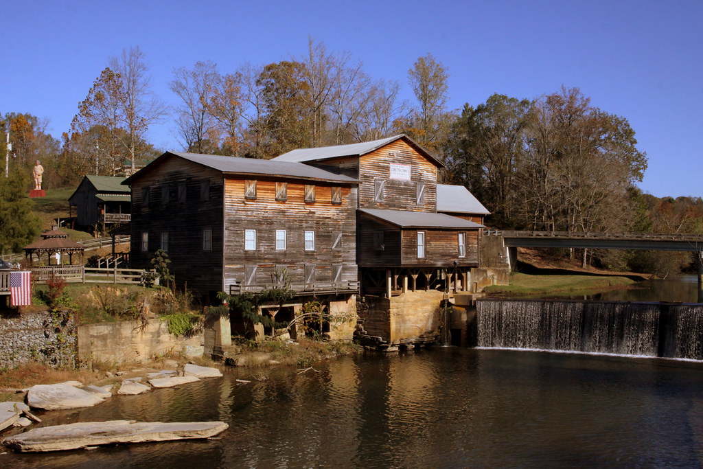 Historic mill and waterfall in Hurricane Mills, Tennessee
